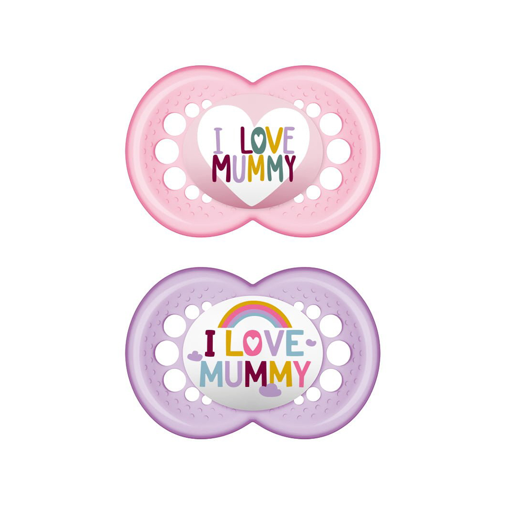 MAM - I LOVE MUMMY Πιπίλα Σιλικόνης 6-16m (κορίτσι) - 2τεμ.